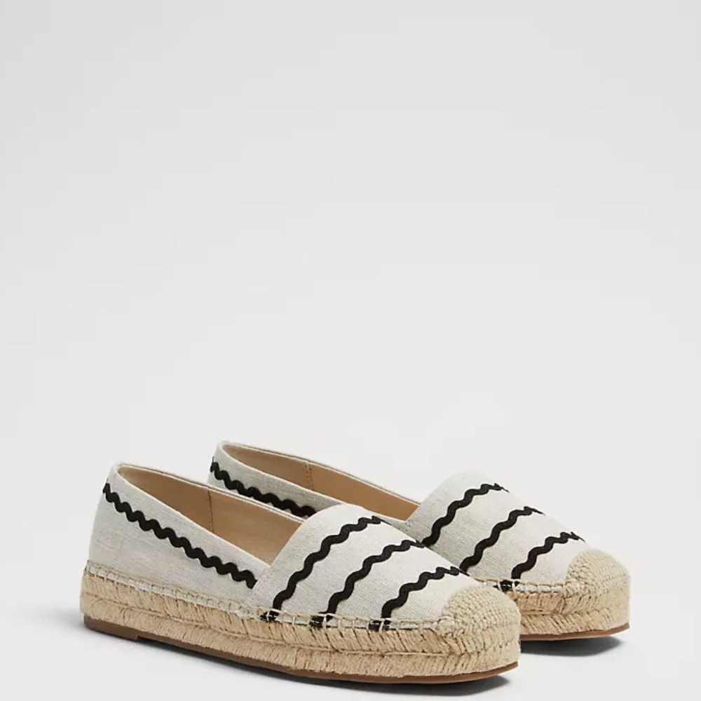 Ann Taylor Women's Cream and Black Espadrilles